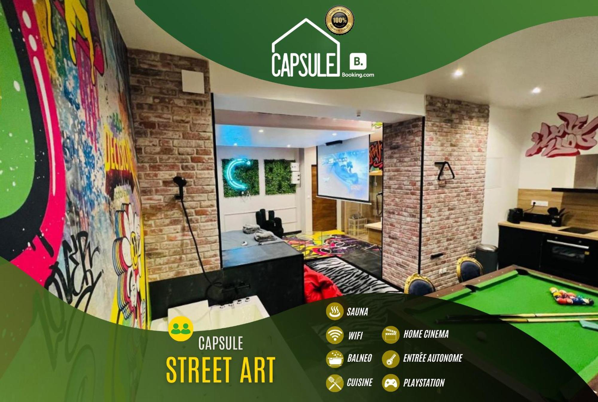 Capsule Street Art - Sauna- Jacuzzi - Playstation 5 - Billard - Netflix - Home Cinema - Terrasse 杜埃 外观 照片